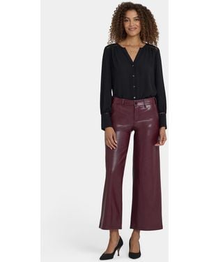 NYDJ Vegan Stretch Wide Leg Trouser Pants In Tavern - Red