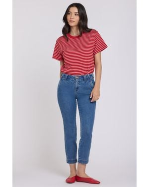 NYDJ Sheri Slim Straight Ankle Jeans In Salton - Red
