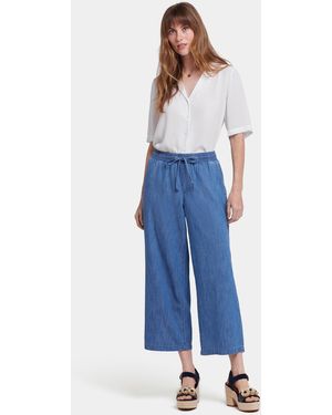 NYDJ Jayne Pull-on Wide Leg Ankle Pants - Blue