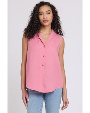 NYDJ Gabrielle Sleeveless Blouse In Desert Rose - Brown