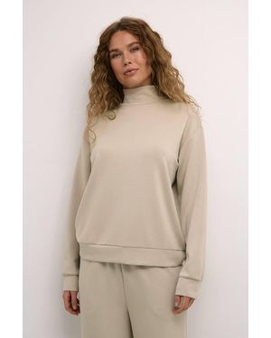 Kaffe Kaannika Mock Neck Casual Fit Sweatshirt - Natural