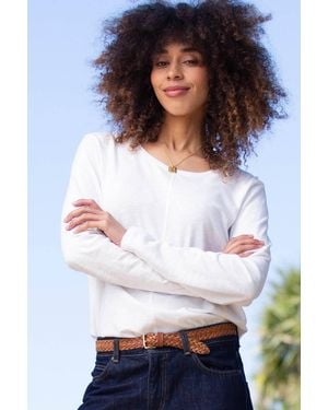 Kite Sandford Slub Jersey Top Ecru - White