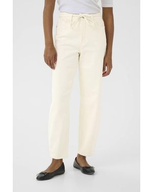 Kaffe Kawhitney Jeans High-Waist Tapered Legs - Natural