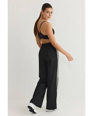 WOVCOR Multi Side Stripe Drawstring Wide Leg Scuba Joggers - Black