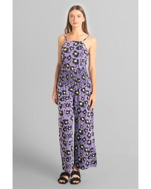 Enorsia Square Neck Jumpsuit - Purple