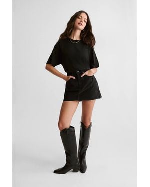 Nasty Gal The Denim Pelmet Skirt - Black
