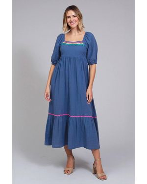 Kite Cattistock Ric Rac Muslin Dress - Blue
