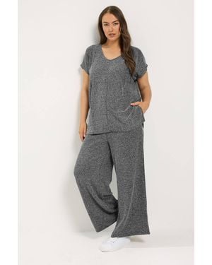 Yours Top & Trousers Set - Grey