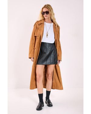 Nasty Gal Panelled Faux Leather Pelmet Mini Skirt - Black