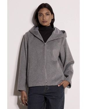 Apricot Wool-Look Hooded Jacket - Grey
