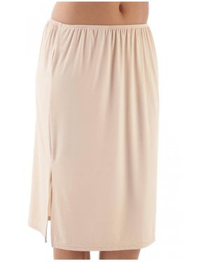 CAMILLE Classic 24" Cling Resistant Under Skirt Half Slip - Natural