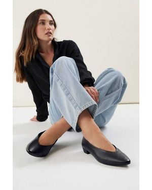 Long Tall Sally Pointed Court Block Heels - Blue
