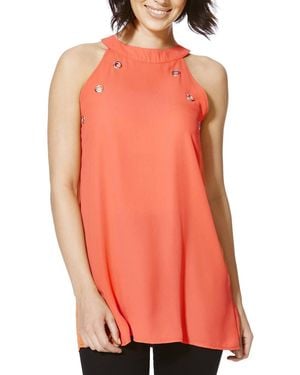 Cutie London Sleeveless Grommet Dress - Orange