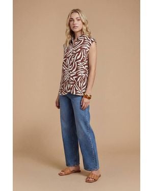 Dorothy Perkins Pocket Detail Button Up Utility Blouse - Blue
