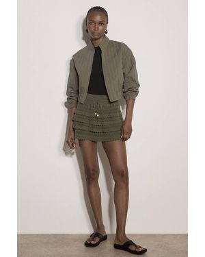 Apricot Quilted Cropped Jacket - Natural