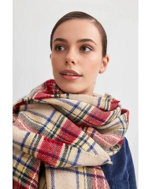 WOVCOR Tartan Check Soft Brushed Scarf - Multicolour