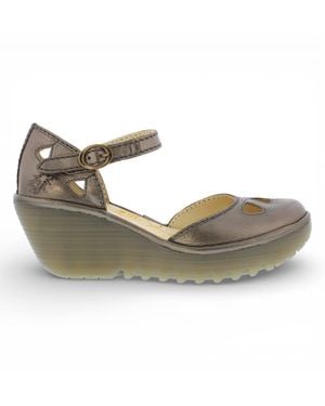 Infinity Leather Fly London Yuna Leather Wedge Sandals - Multicolour
