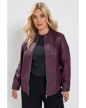 Yours Faux Leather Jacket - Purple
