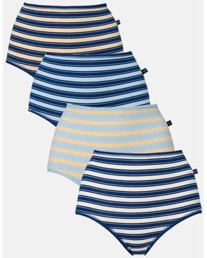 British Boxers Pack Of Four "On The Pier" Full Briefs - Blue