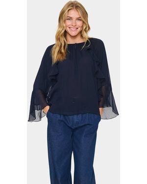 Saint Tropez Mavissz Ruffle Detail Blouse - Blue