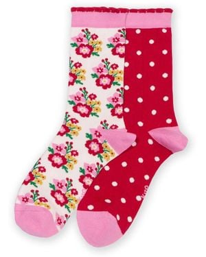 Kite Winter Posy Socks - Red