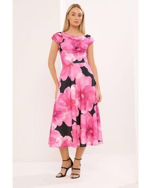 Star by Julien MacDonald Floral Off-Shoulder Fit & Flare Dress - Pink