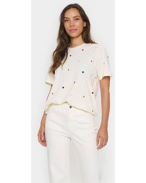 Saint Tropez Johannasz Heart Print T-Shirt - White