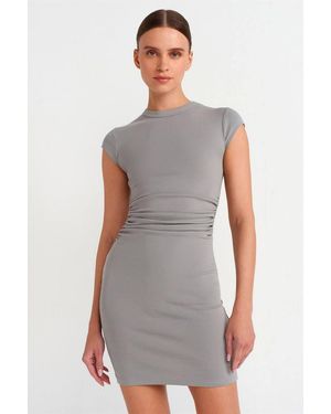 Dilvin Bodycon Mini Dress - Grey