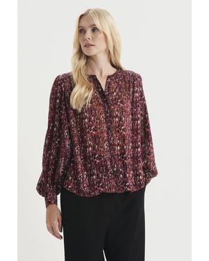 Finery London Lia Printed Chiffon Blouse - Red