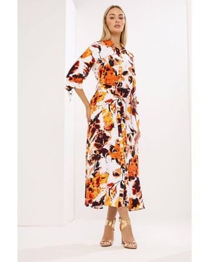 Star by Julien MacDonald Abstract Print Shirt Dress - White