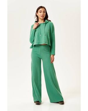 Liquorish Wide-Leg Trousers - Green