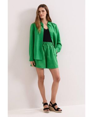 Phase Eight Arnie Drawstring High Waisted Shorts - Green