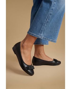 Dorothy Perkins Wide Fit Paris Bow Detail Ballet Court Shoes - Blue