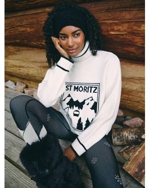 South Beach Knitted St Mortiz Long Sleeve Funnel Neck Jumper - Black