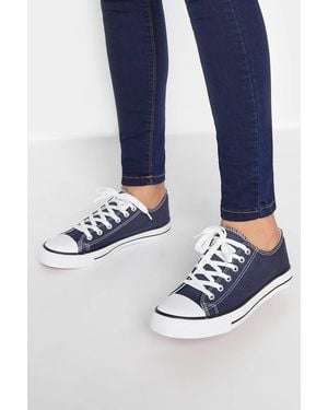 Long Tall Sally Canvas Low Trainers - Blue