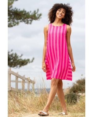 Kite Hengistbury Woven Shift Dress Azalea Stripe - Pink