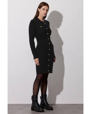 Star by Julien MacDonald Button Detail Cable Knit Dress - Black