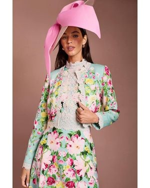 Coast Lisa Tan Printed Jacket - Red