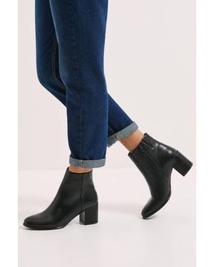 Dorothy Perkins Morgan Round Toe Medium Block Heel Ankle Boots - Blue