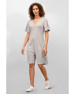 Enorsia Bell Sleeve Textured Rib Playsuit - White