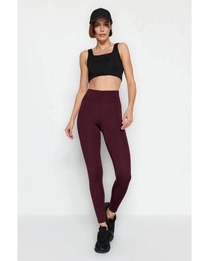 WOVCOR Knit High-Waist Sculpt Leggings - Red