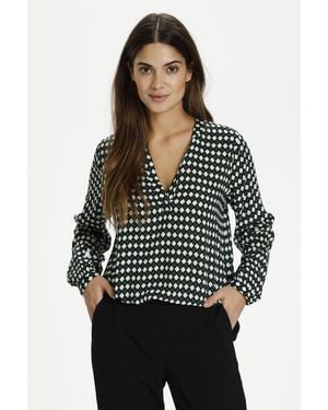 Kaffe Sary Tilly Long Sleeve Blouse - Black