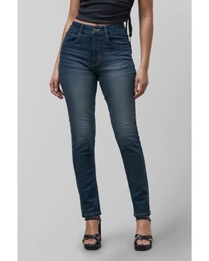 Enorsia High Waist Slim Fit Jeans - Blue