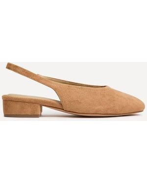 Linzi Glide Faux Suede Mary Jane Heels - Natural