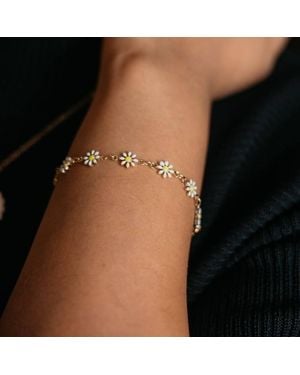 The Colourful Aura Multicolour Sun Flower Summer Indie Boho Daisy Charms Bracelet - Black