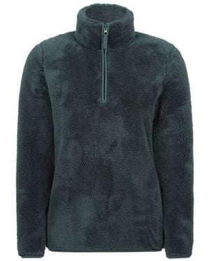 Mountain Warehouse 'Teddy' Breathable Warm Cosy Half Zip Fleece Teddy Borg Sweatshirt - Green