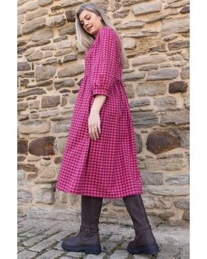 Kite Damson Check Worgret Flannel Dress - Pink