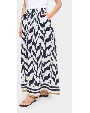 Saint Tropez Khloe High Waisted Loose Fit Maxi Skirt - Blue
