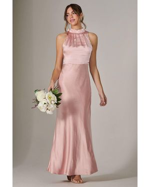 Jolie Moi Halter Neck Maxi Dress - Pink