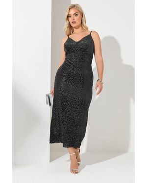 Yours Leopard Midaxi Dress - Black
